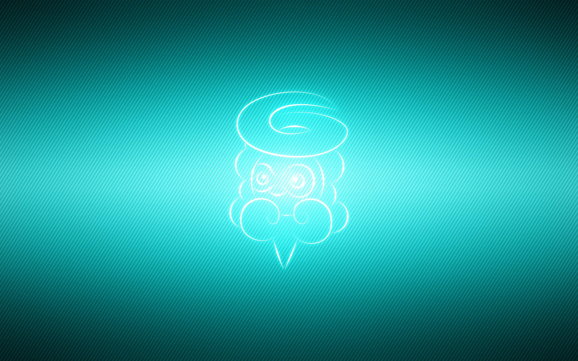 Hình nền fanart Pokemon Castform dạng tuyết màu xanh neon.