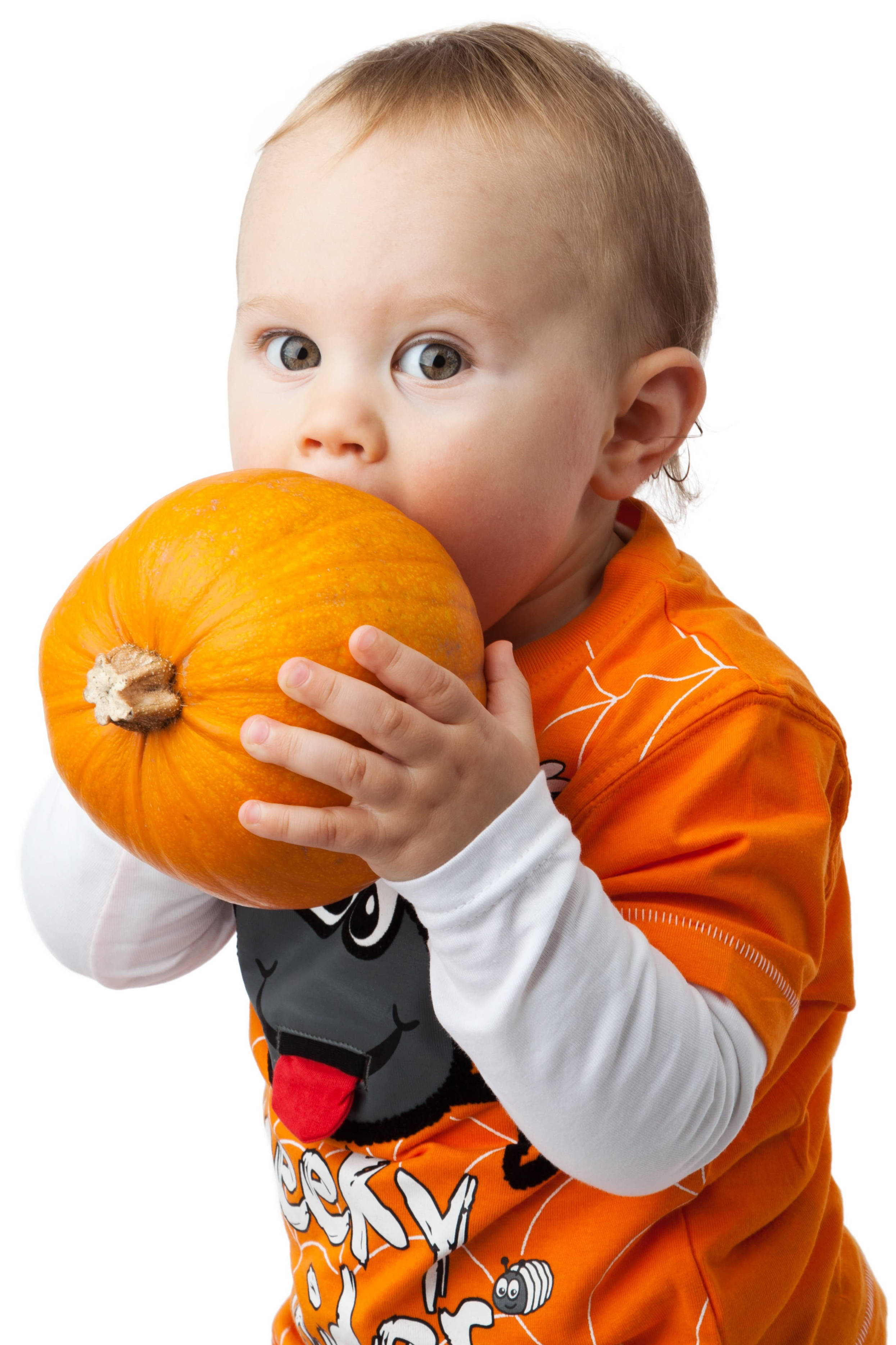 Cậu bé Halloween dễ thương với quả bí ngô Hình nền