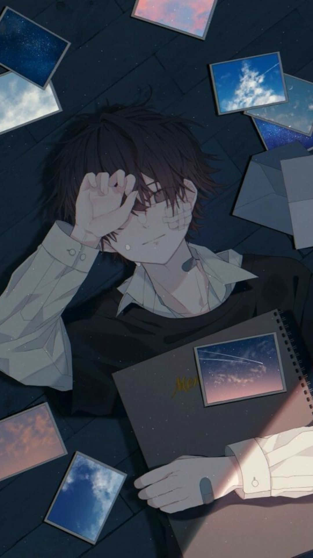 Cậu Bé Nằm Dài Phong Cách Tối Giản Anime Pfp Hình nền