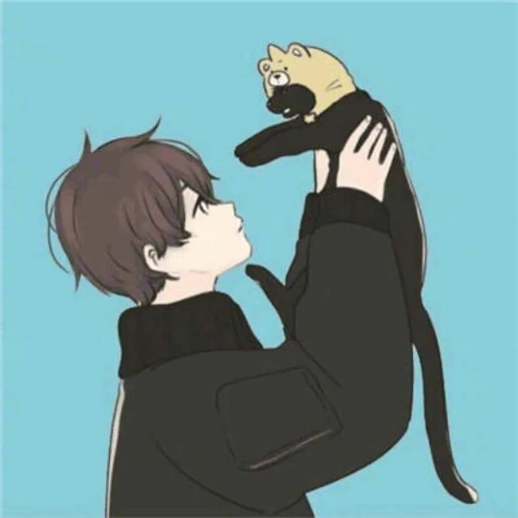 Cậu Bé Với Mèo - Avatar Anime Đôi Hình nền