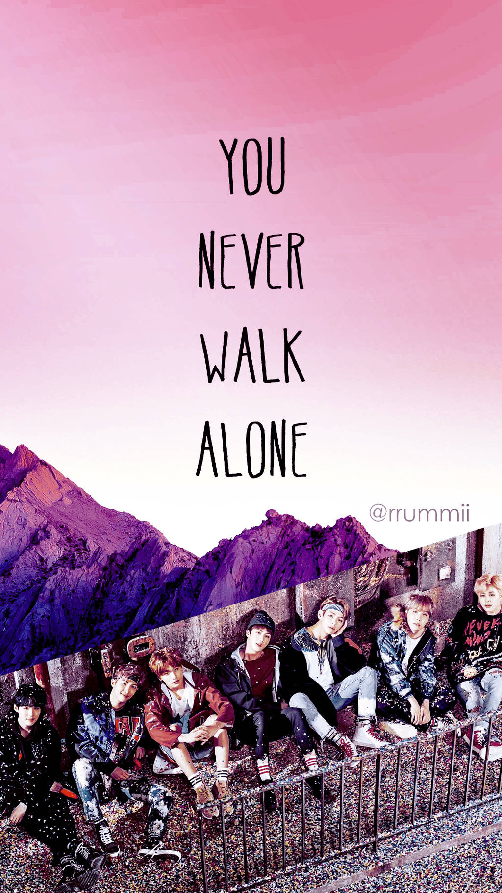 Hình nền câu nói You Never Walk Alone BTS.