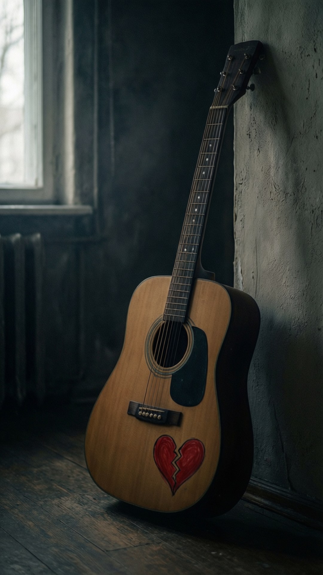 Cây đàn guitar trái tim vỡ Hình nền