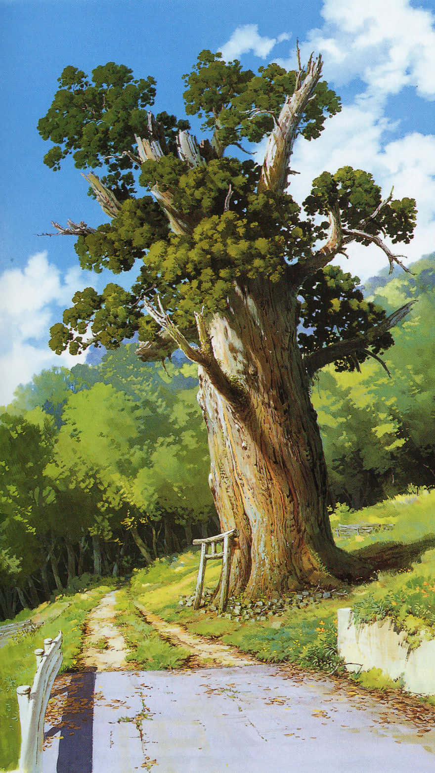 Cây Cổ Thụ Studio Ghibli Điện Thoại Hình nền