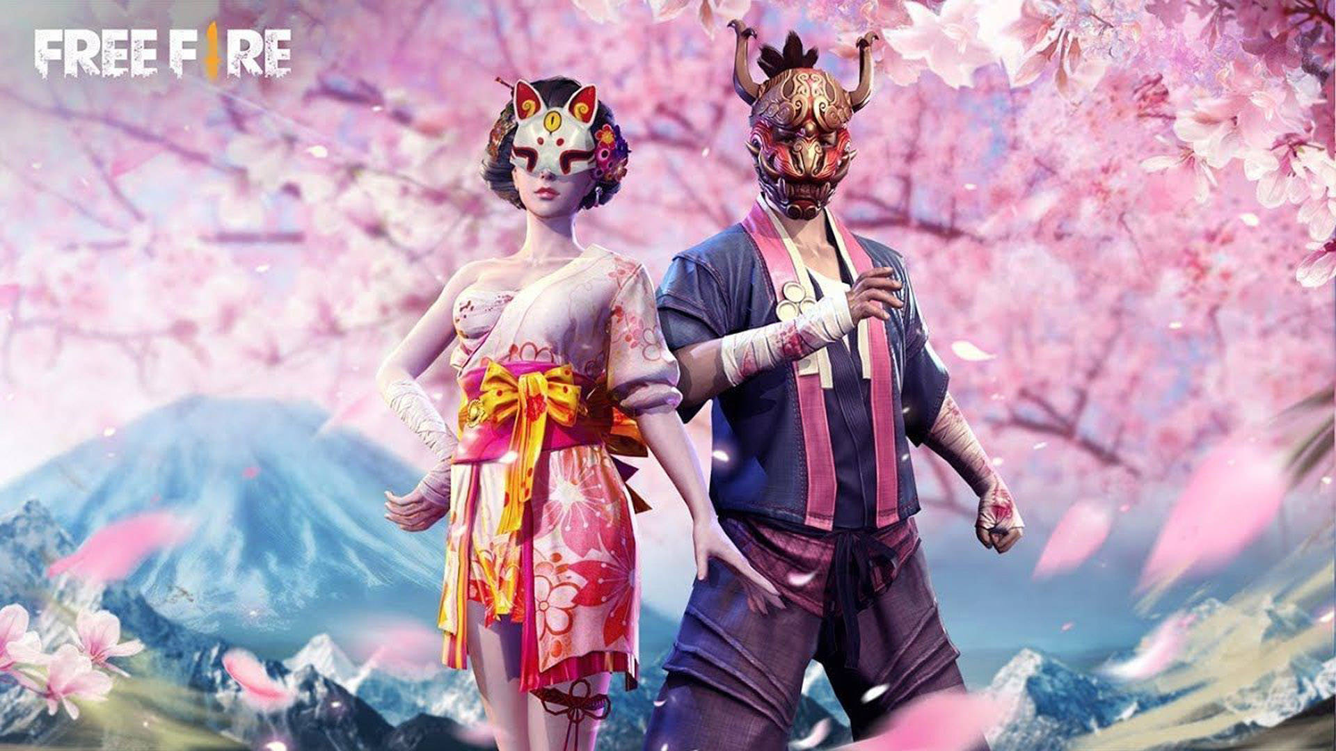Cây Hoa Anh Đào Và Núi Free Fire Desktop Hình nền