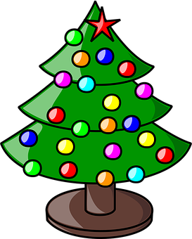 Cây thông Noel đầy màu sắc hoạt hình Hình nền