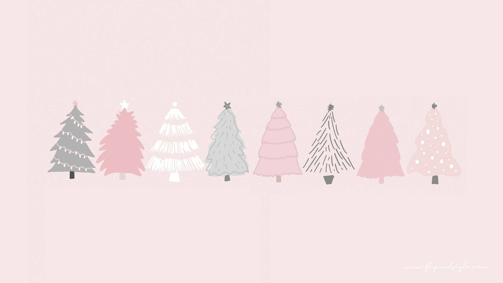 Cây Thông Noel Doodle Tối Giản Hình nền