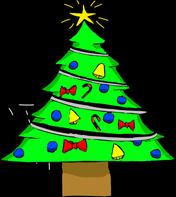 Cây Thông Noel Hoạt Hình Sặc Sỡ Hình nền