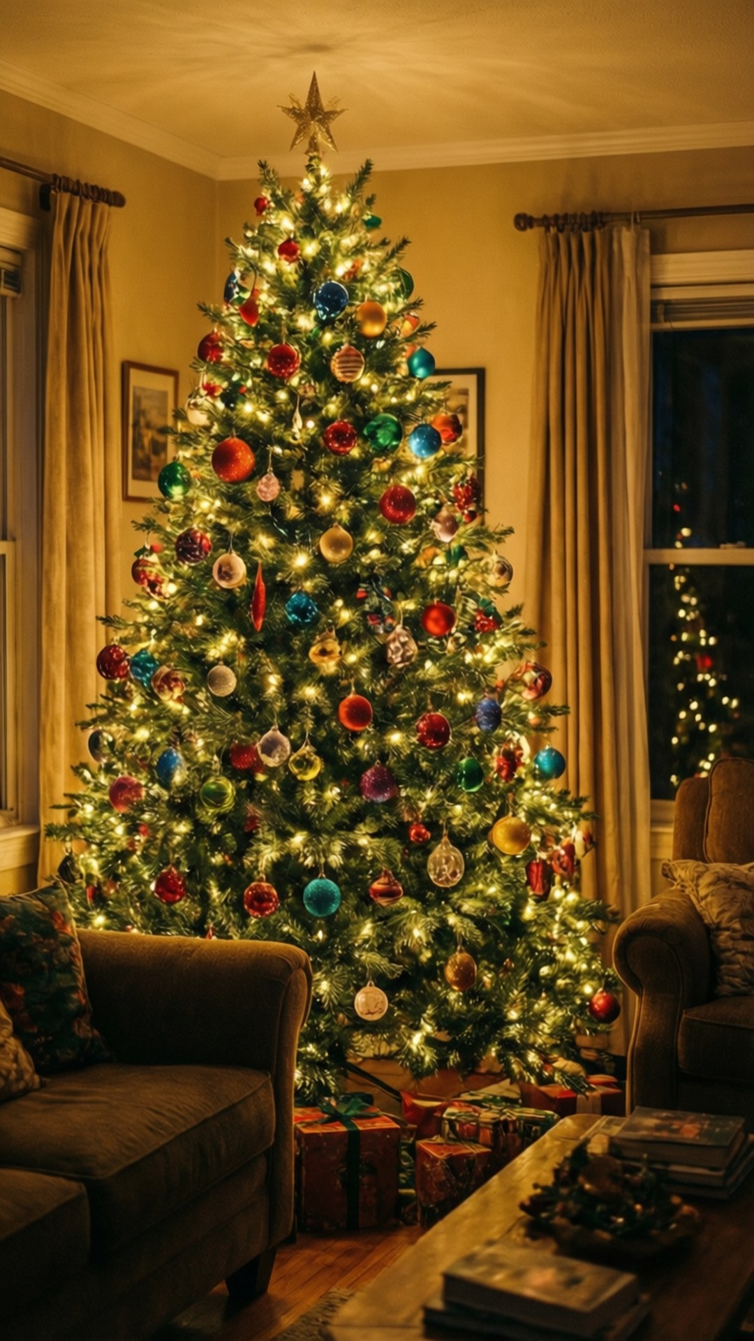 Cây thông Noel lấp lánh Hình nền