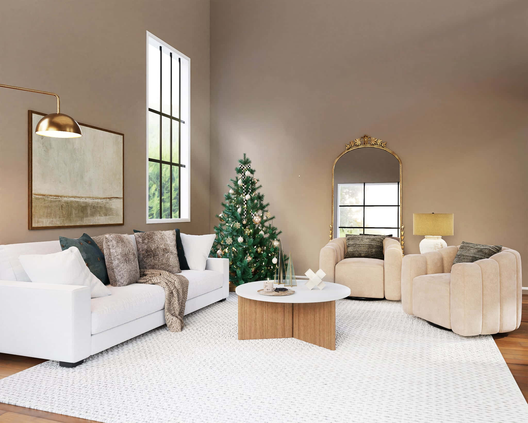 Cây thông Noel nền Zoom đơn giản Hình nền