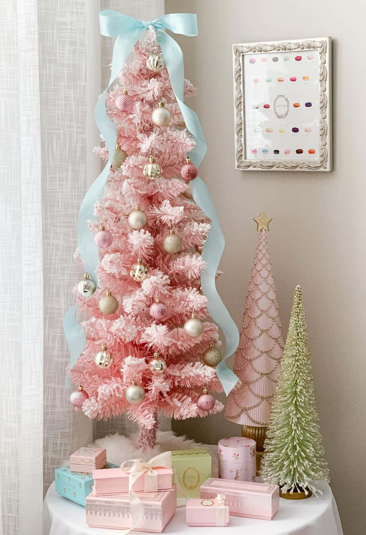 Cây thông Noel phong cách pastel Hình nền
