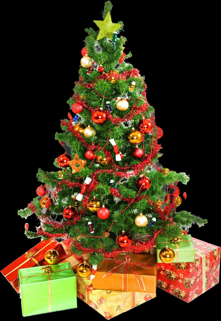 Cây thông Noel rực rỡ cùng quà tặng Hình nền
