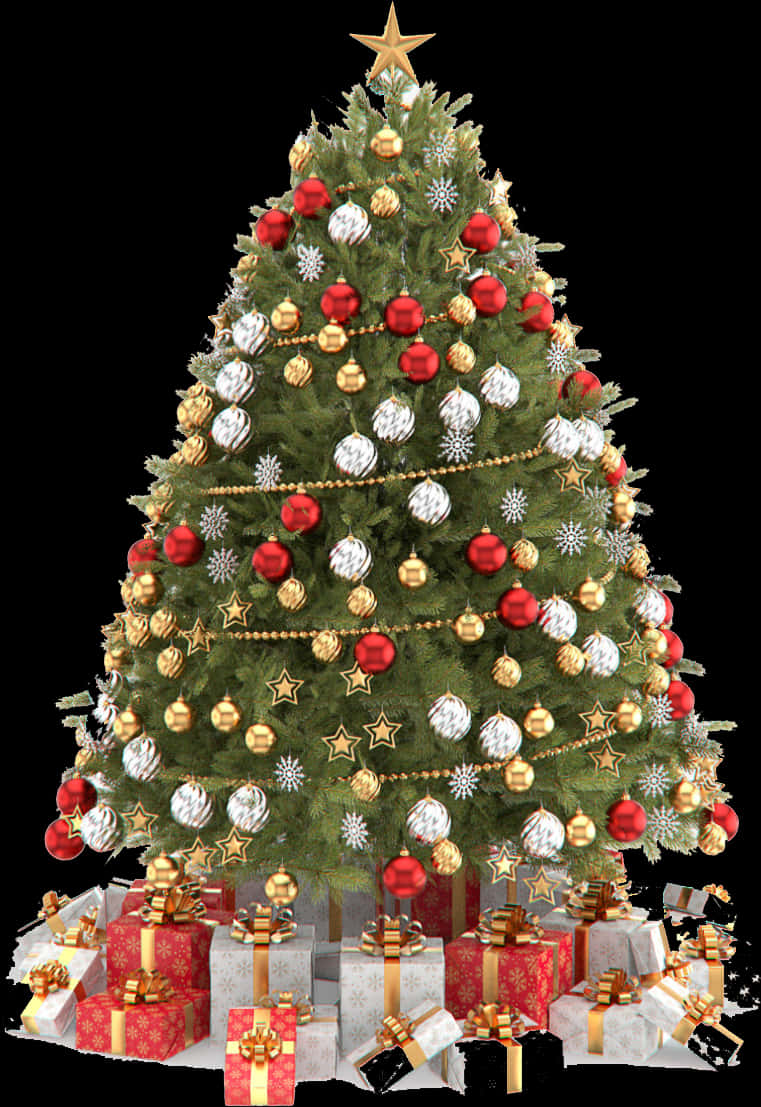 Cây thông Noel được trang trí cùng quà tặng Hình nền
