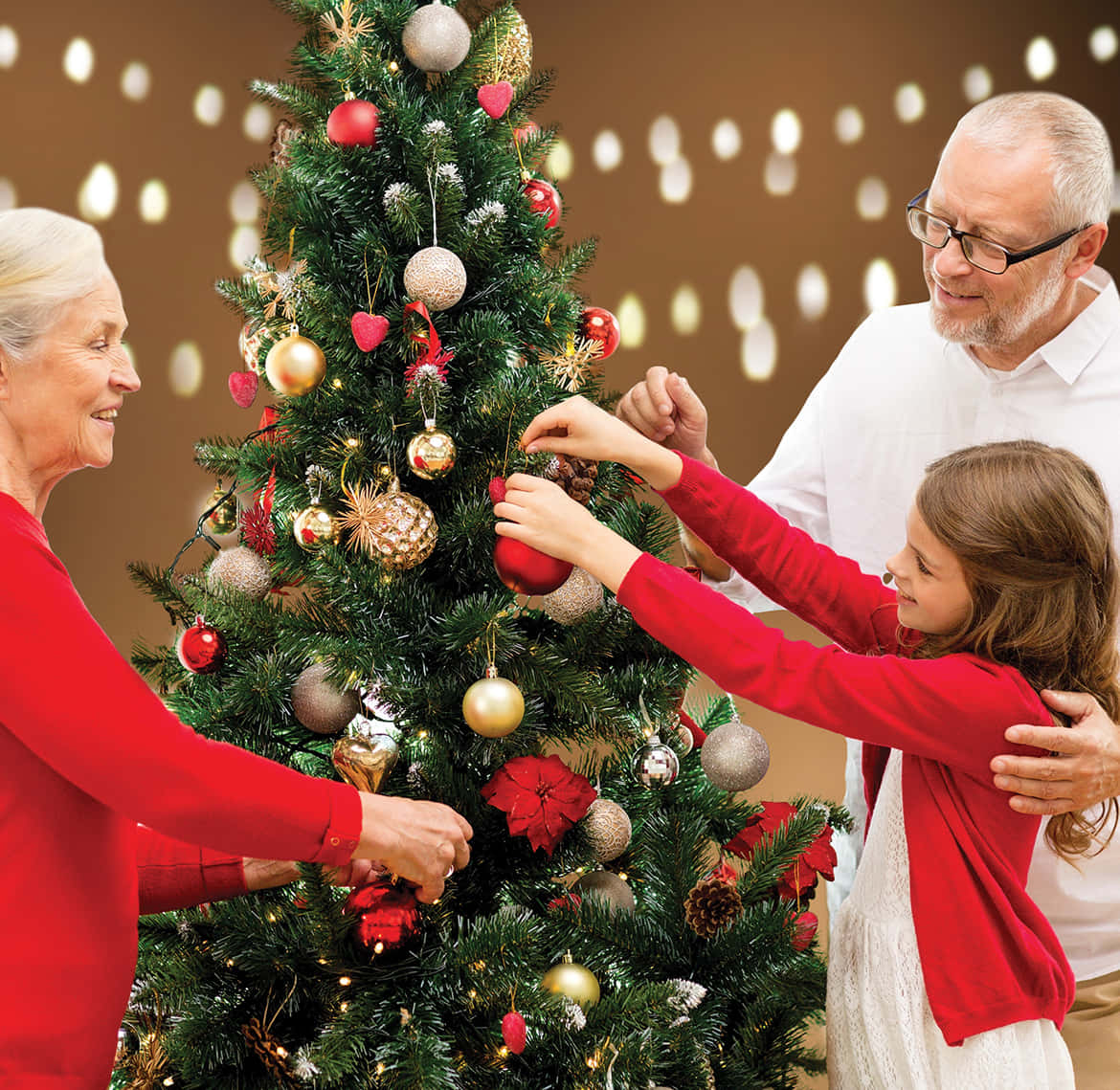 Cây thông Noel và Ảnh gia đình Hình nền