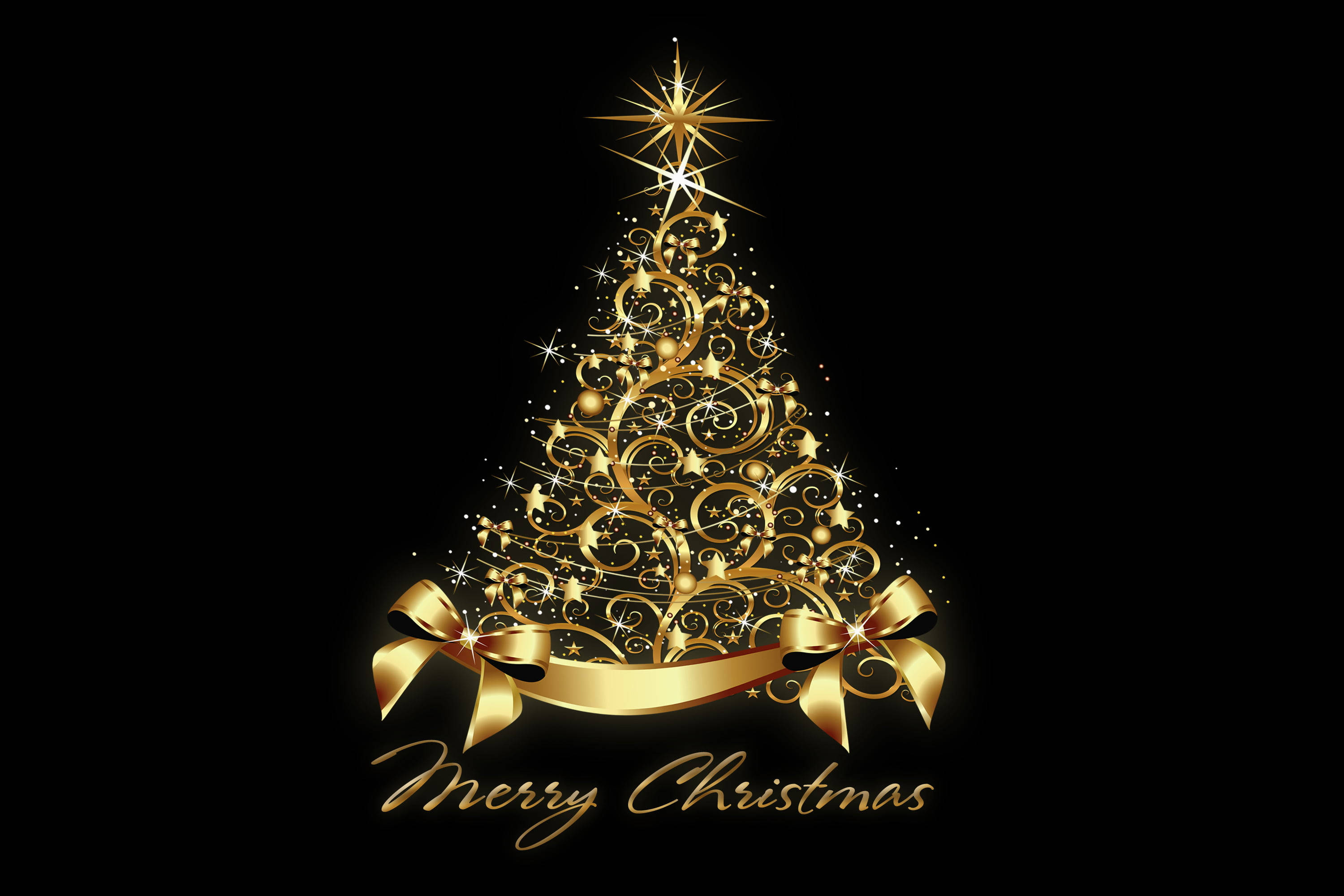 Cây Thông Noel Vàng Hình nền