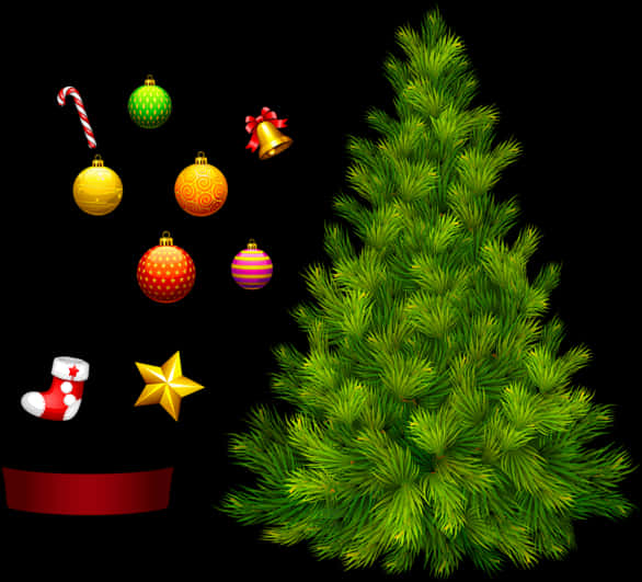 Cây thông Noel và đồ trang trí không cầu kỳ Hình nền