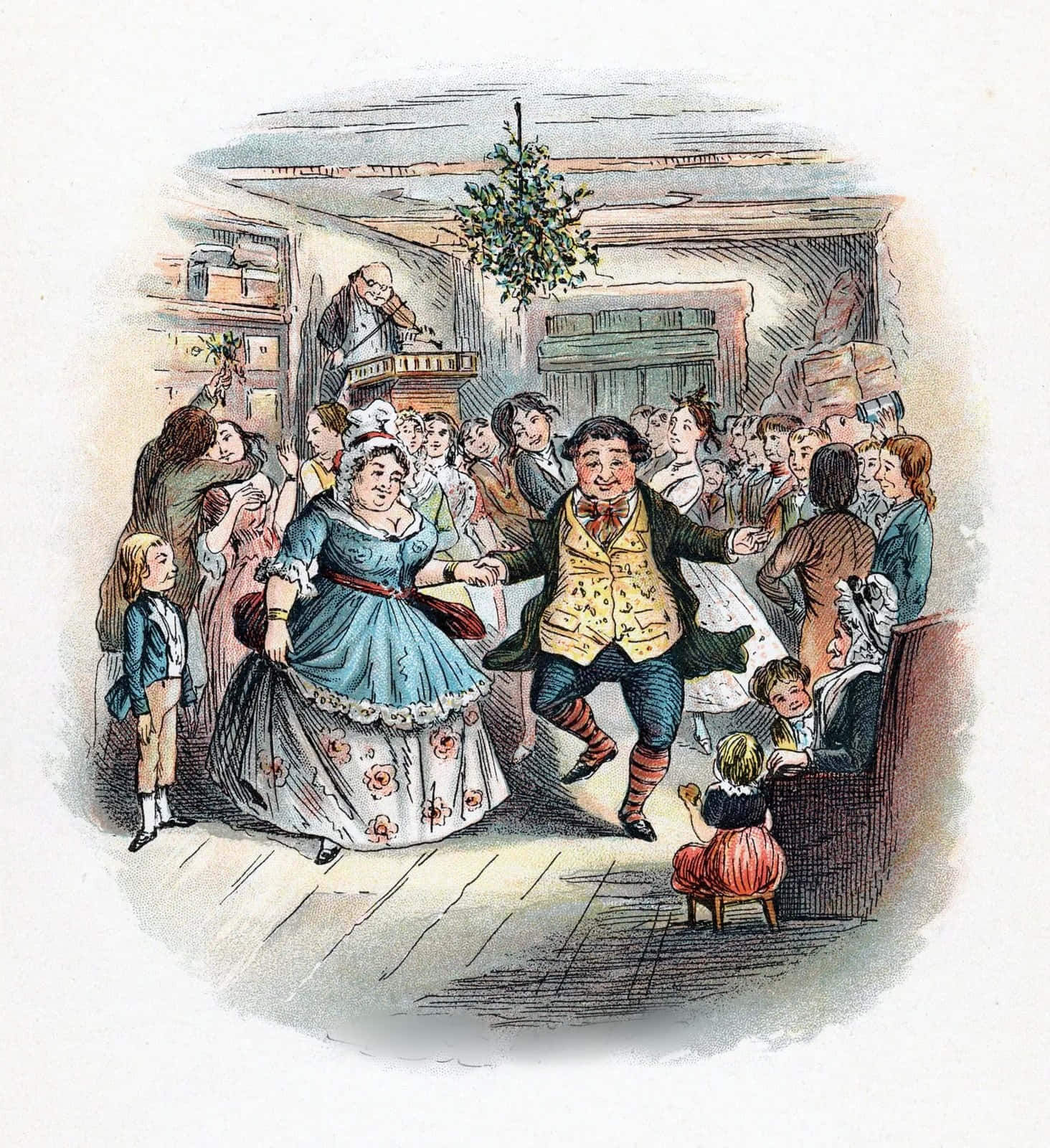 Chân dung lễ hội của Ebenezer Scrooge trong A Christmas Carol Hình nền