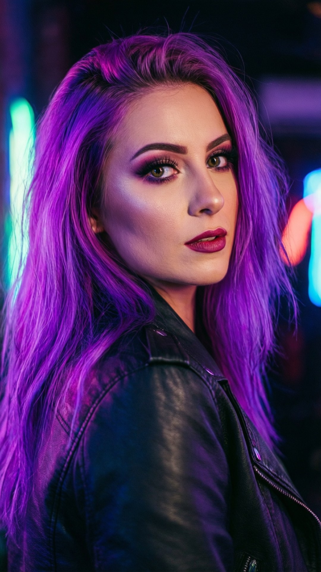 Chân dung tím neon Hình nền