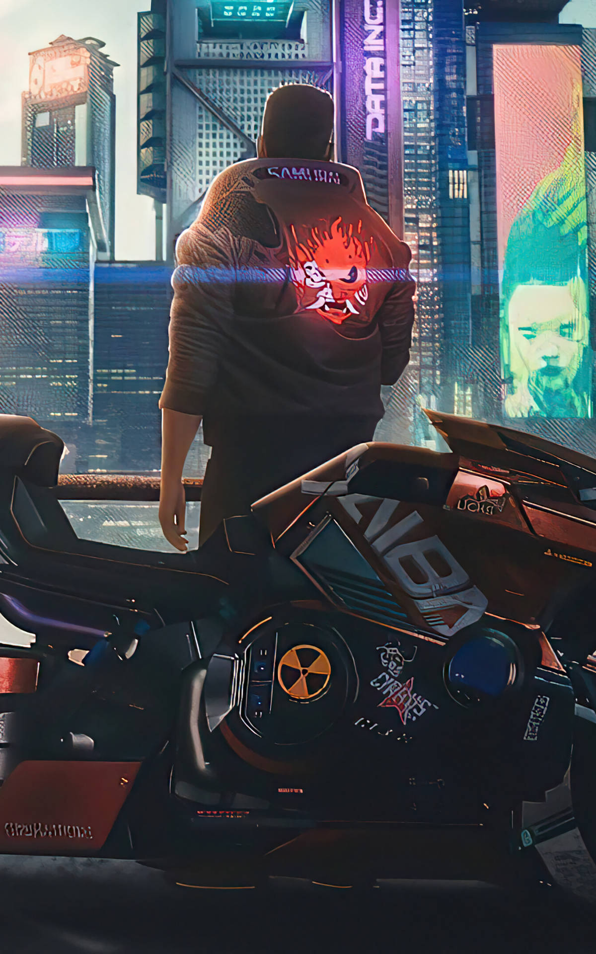 Chàng Trai Mặc Áo Khoác Trong Cyberpunk Cho Android Hình nền