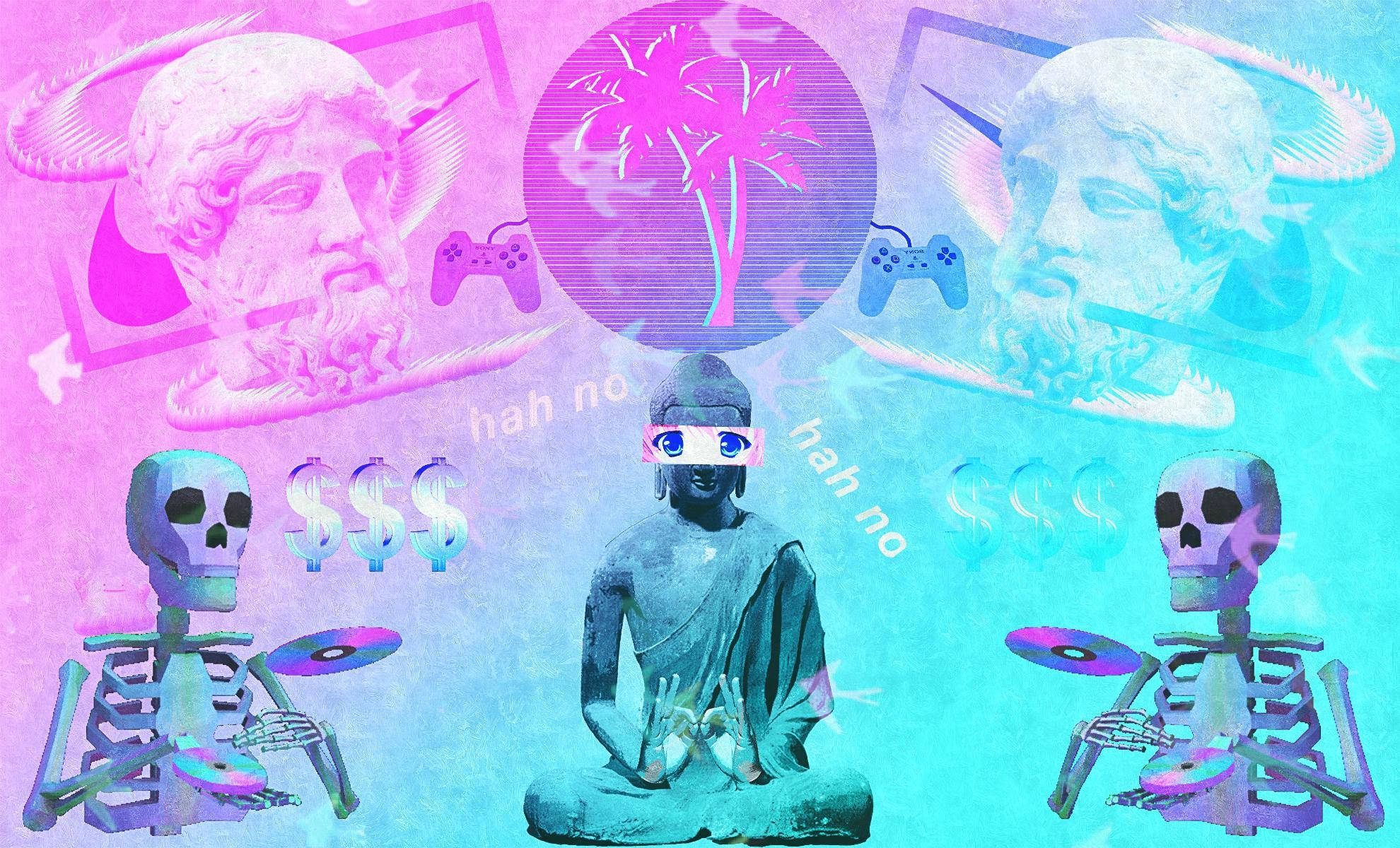 Chàng trai thẩm mỹ nghệ thuật Vaporwave Hình nền