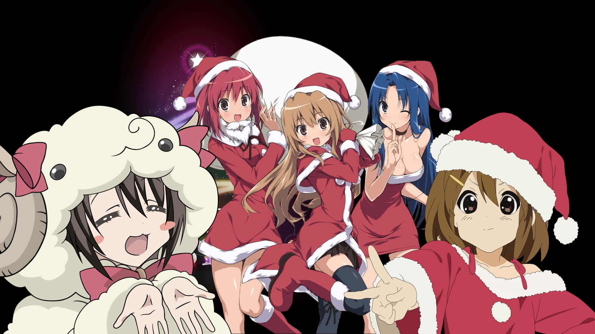 Chào mừng Giáng sinh cùng các nhân vật anime yêu thích của bạn! Hình nền