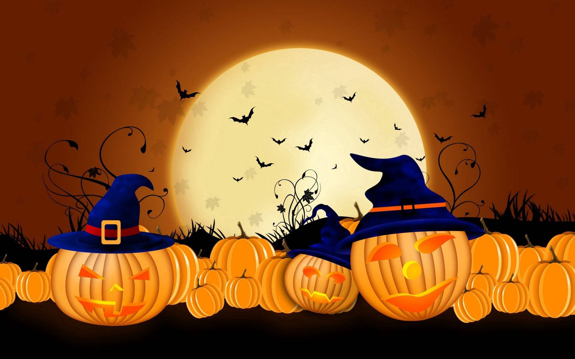 Chào mừng Halloween với những quả bí ngô đầy màu sắc! Hình nền