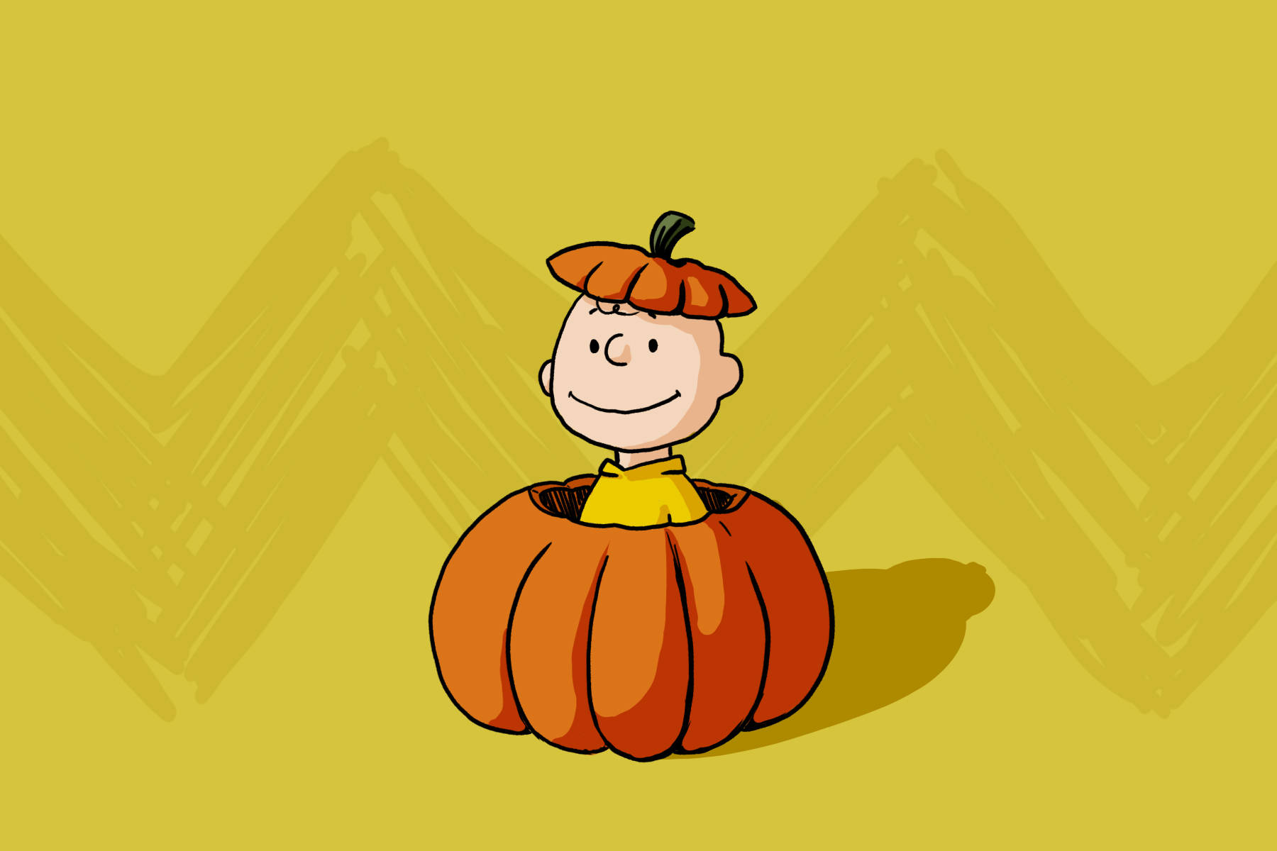 Charlie Brown bên trong quả bí ngô Halloween Hình nền