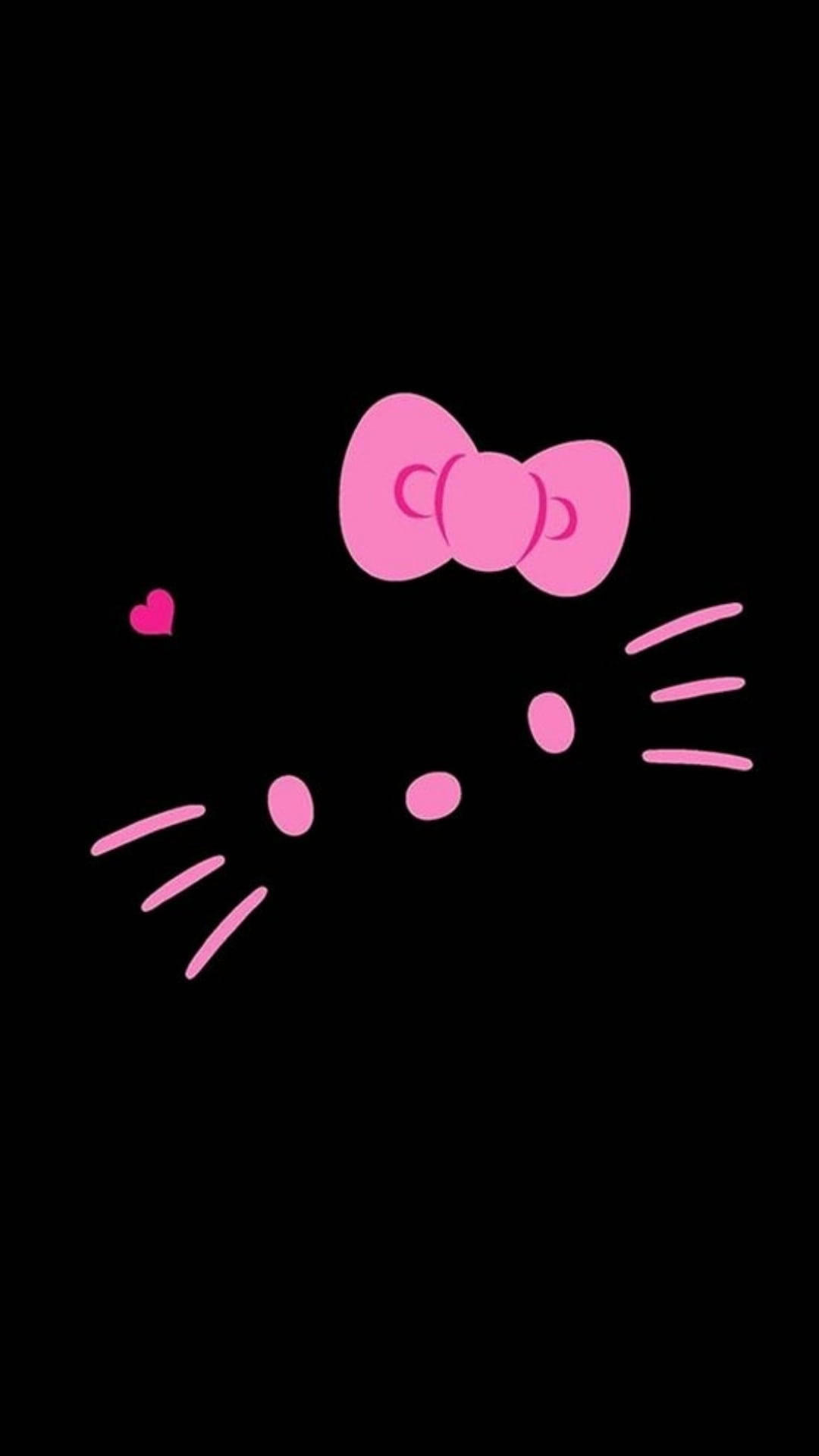Chi tiết khuôn mặt Hello Kitty màu đen Hình nền