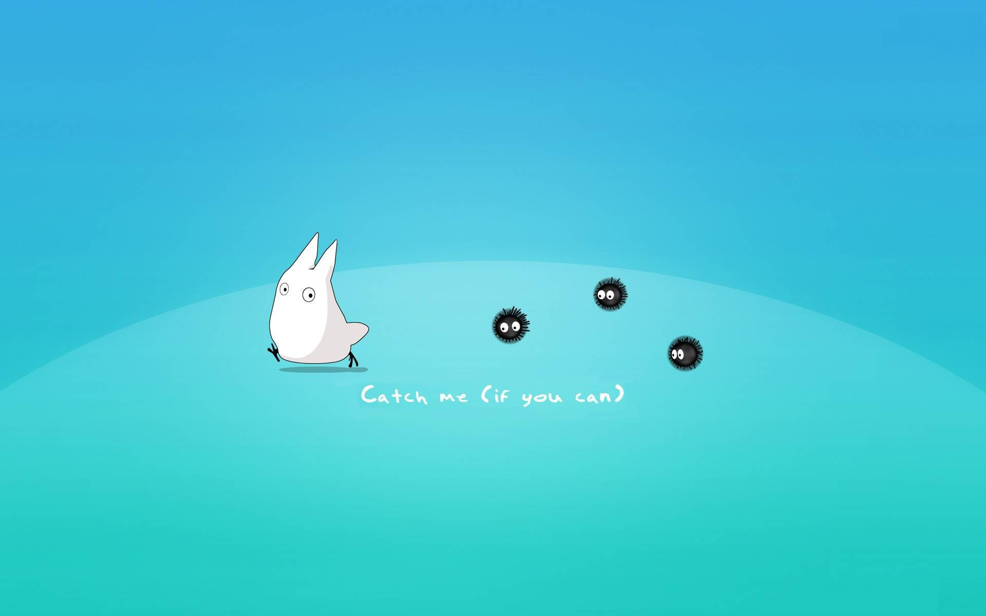 Chibi Totoro thẩm mỹ cho máy tính xách tay Hình nền