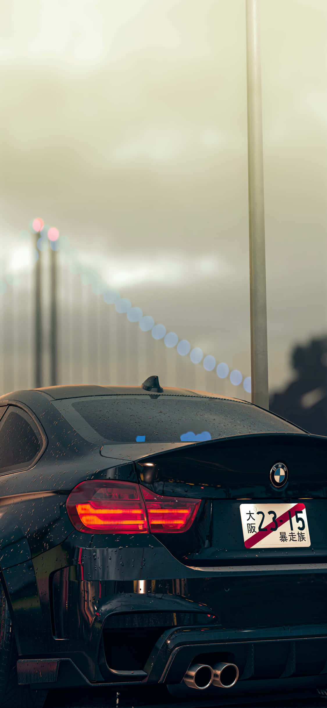 Chiếc BMW Coupe bóng bẩy kết hợp cùng chiếc Apple iPhone X cổ điển. Hình nền