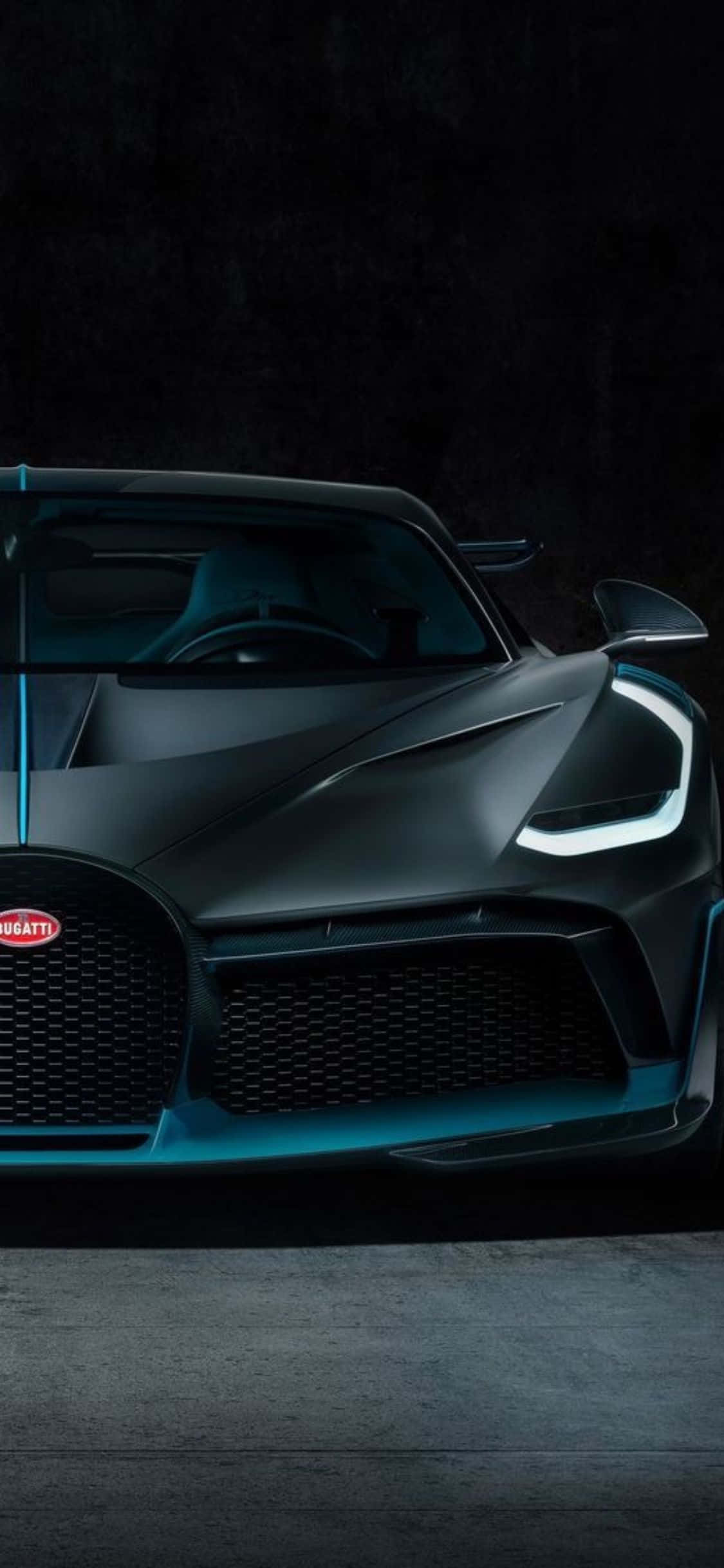 bugatti chiron được chiếu trong căn phòng tối Hình nền