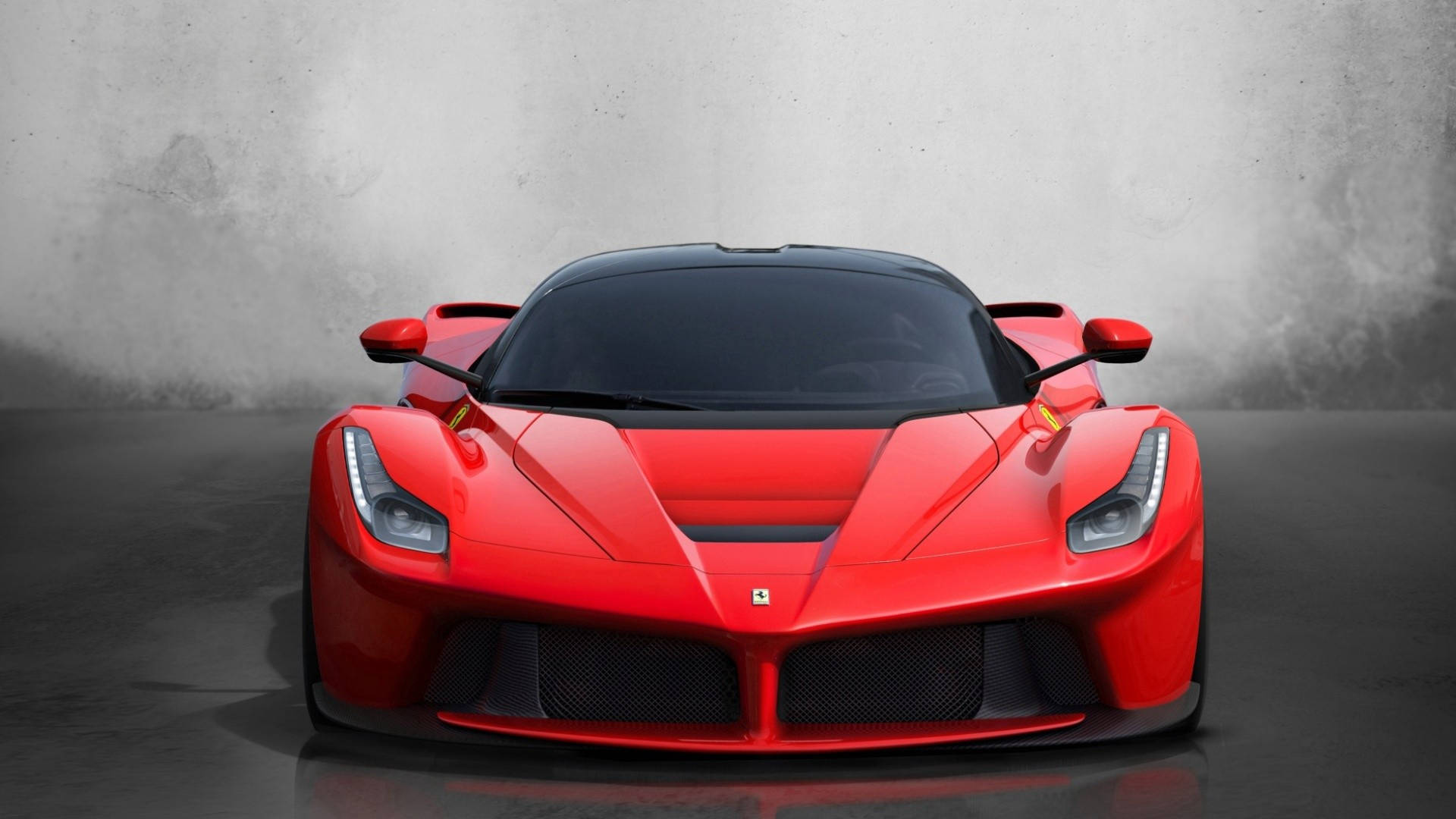 Hình nền nhìn từ phía trước của xe thể thao phiên bản giới hạn LaFerrari màu đỏ phong cách grunge.