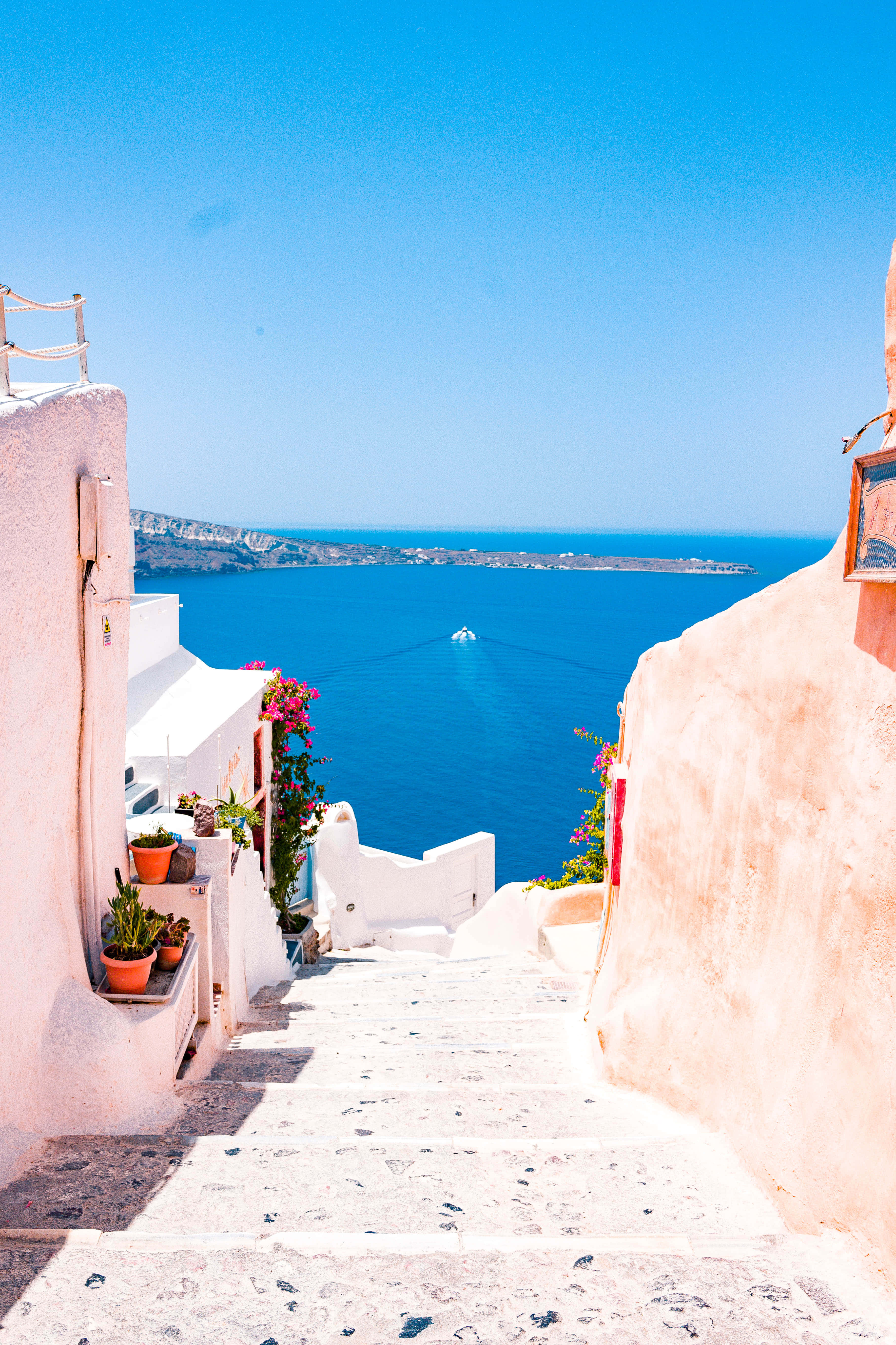 Chiêm ngưỡng khung cảnh ngoạn mục của Santorini, Hy Lạp Hình nền