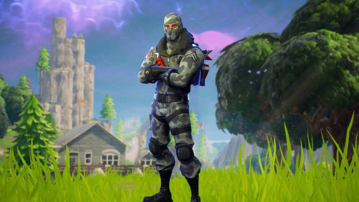 'Cho kẹo hay bị ghẹo với skin Havoc chủ đề Halloween trong Fortnite!' Hình nền