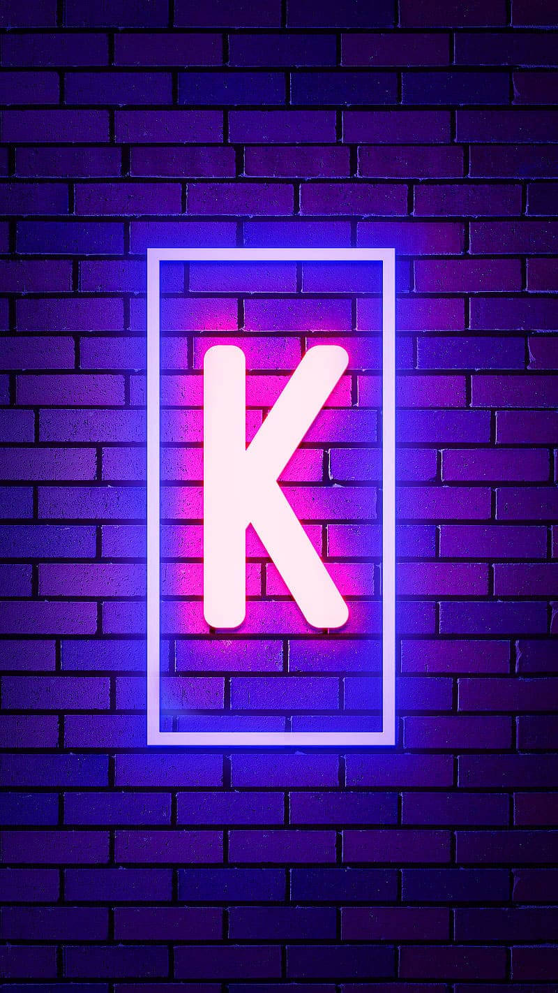 Chữ K Neon Phát Sáng Hình nền