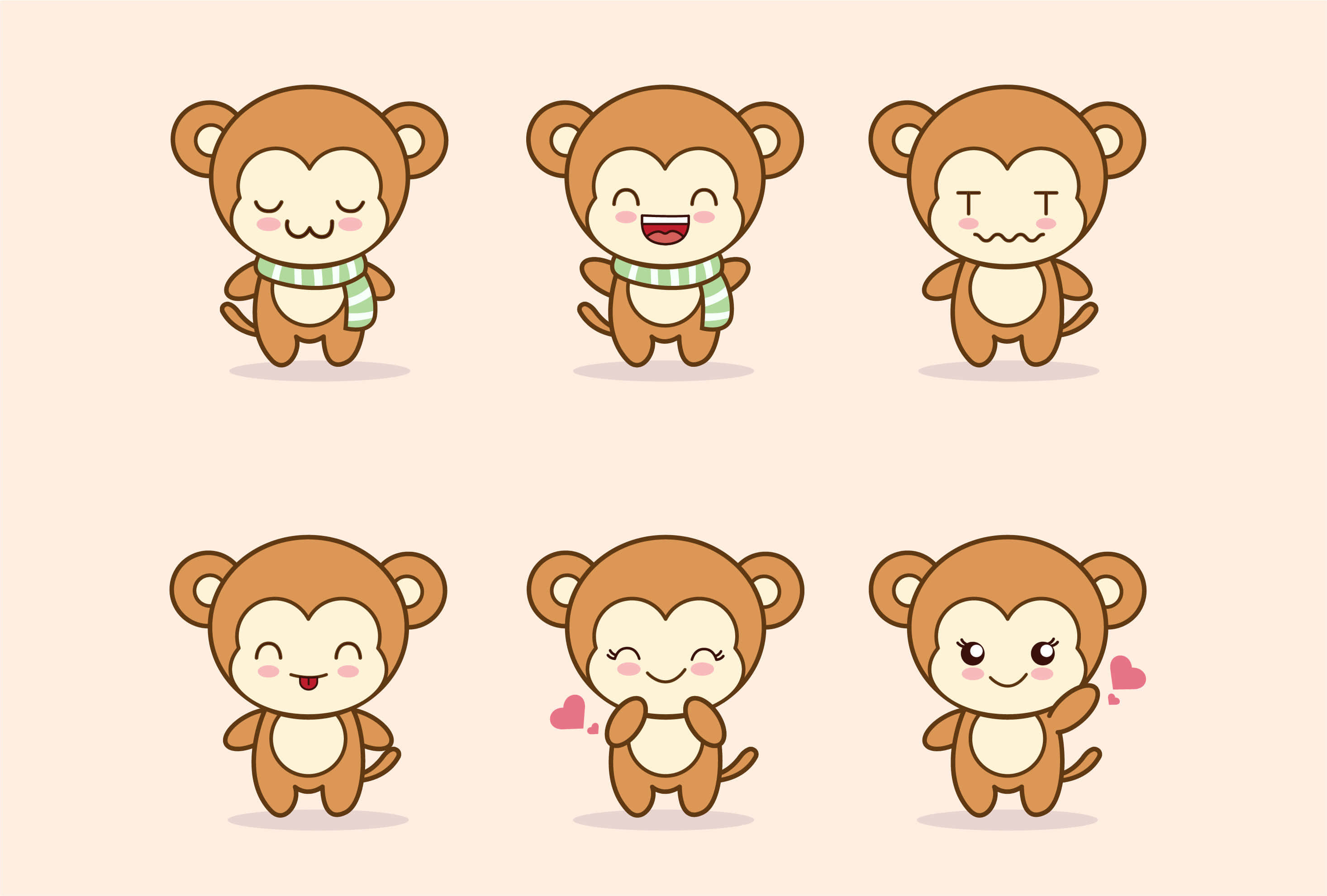 Chú khỉ dễ thương đang mỉm cười hạnh phúc Hình nền