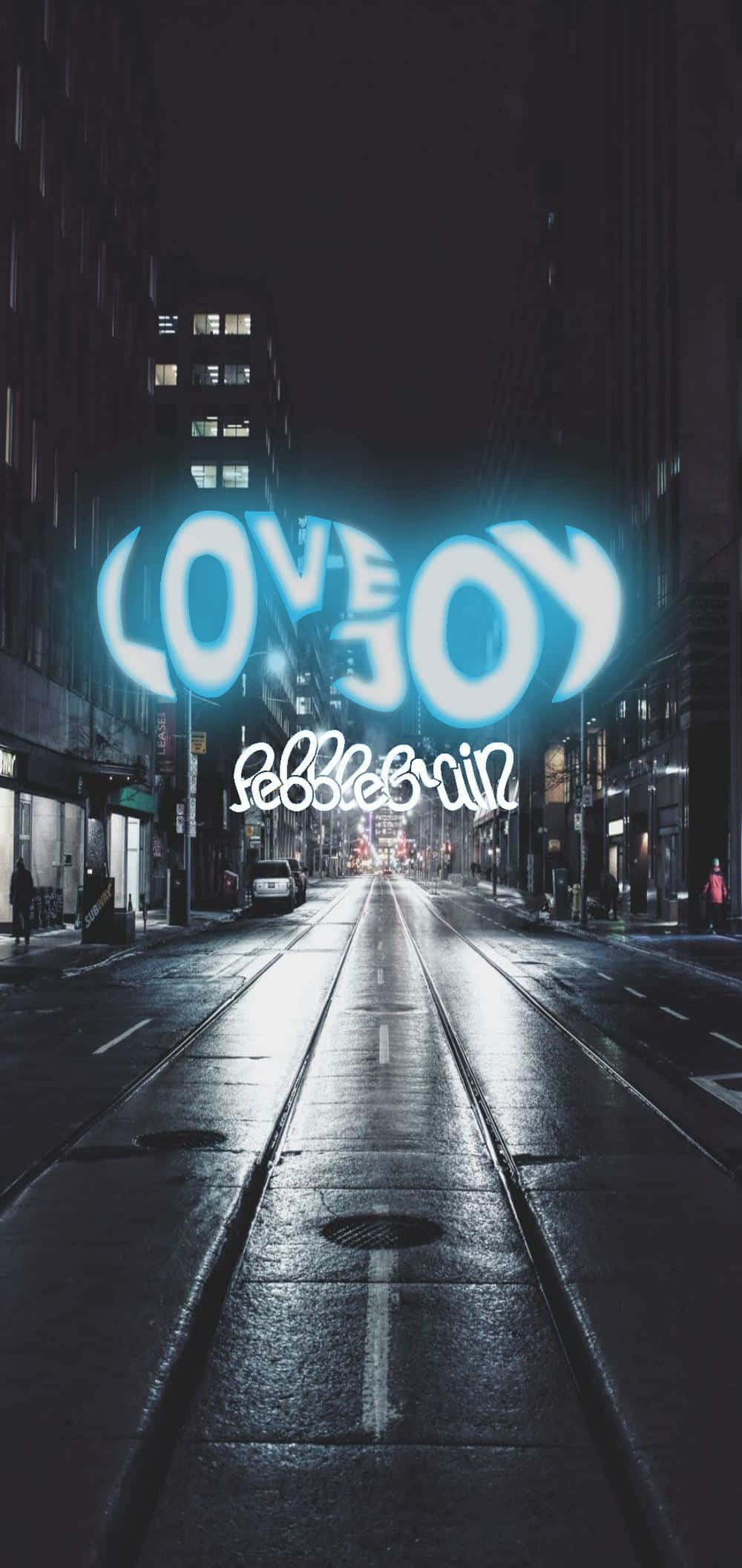 Chữ Love Joy Màu Xanh Neon Hình nền