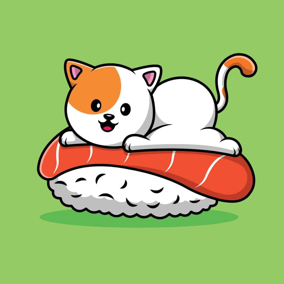Chú mèo anime đáng yêu đang ngủ trưa Hình nền
