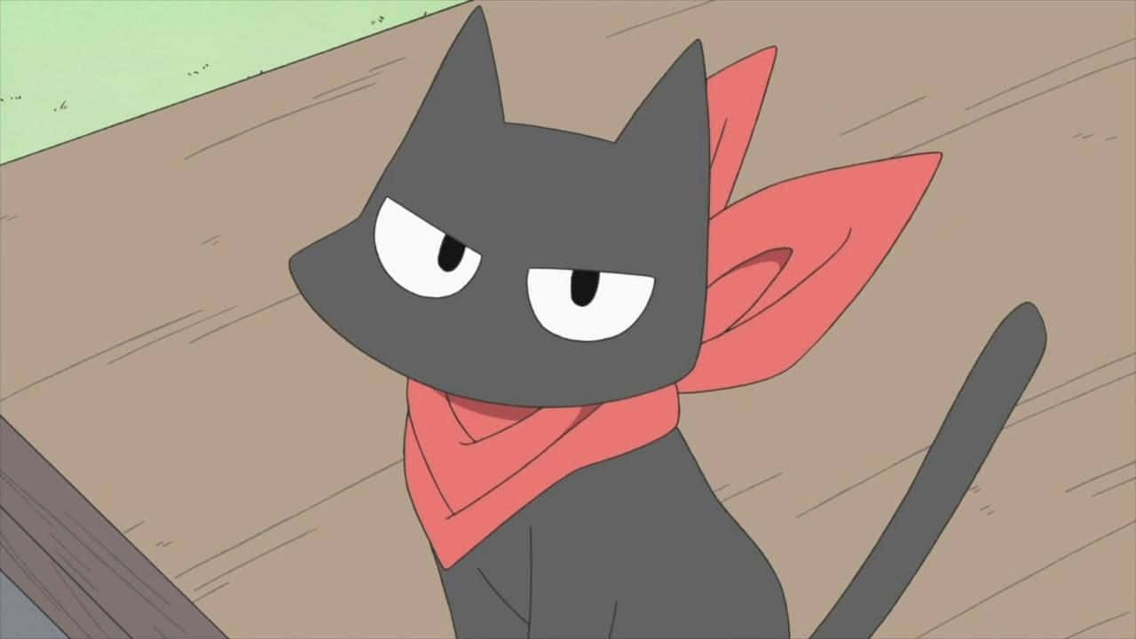 Chú mèo anime dễ thương nhìn vào máy ảnh Hình nền