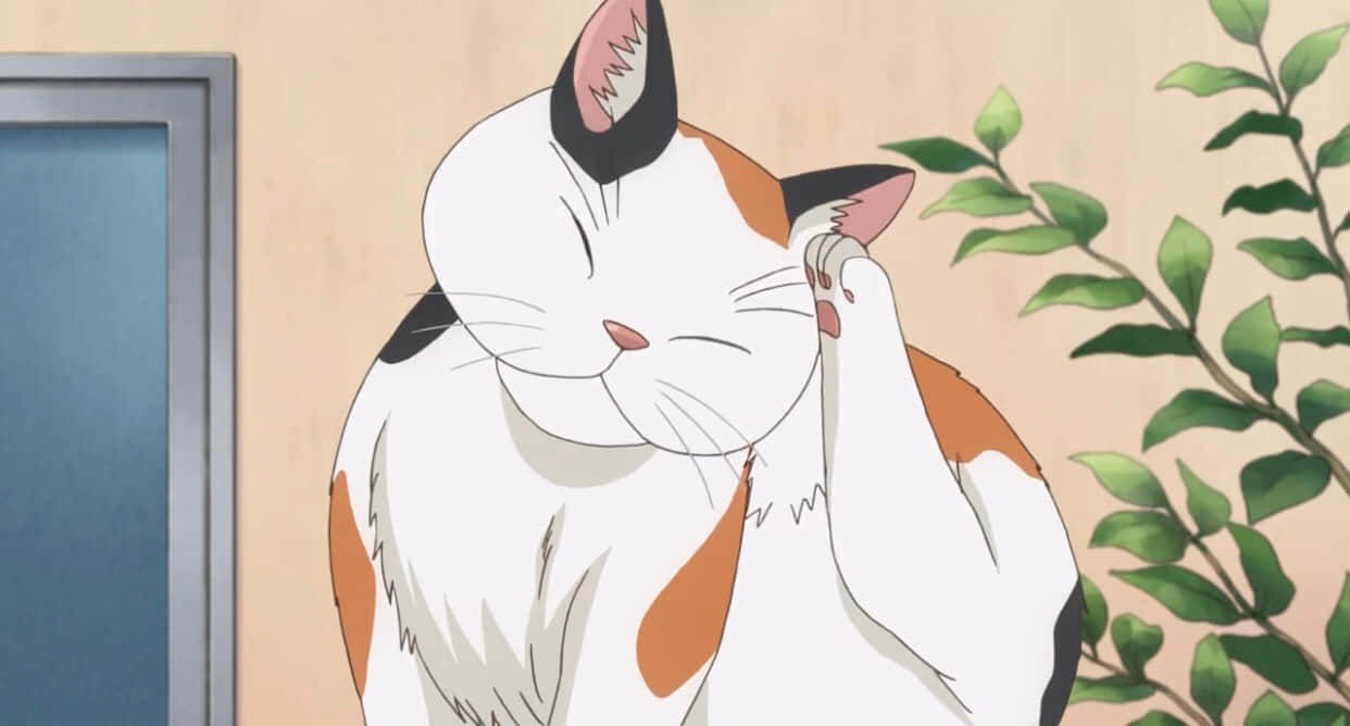 Chú mèo Anime đeo kính dễ thương quá! Hình nền