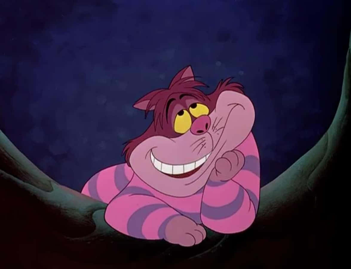 Chú mèo Cheshire bí ẩn mỉm cười đầy bí hiểm trong Alice ở xứ sở thần tiên Hình nền