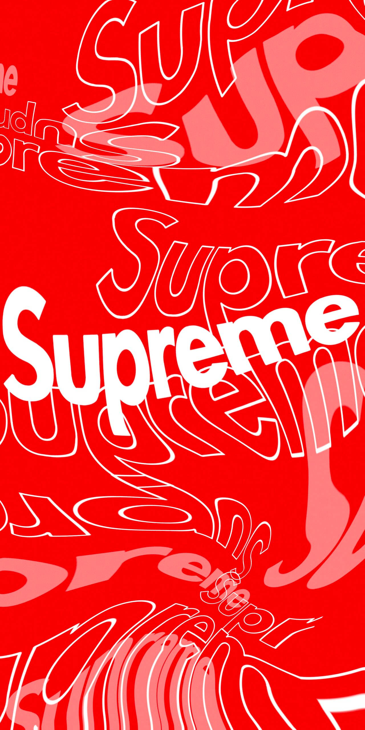 Chữ Supreme lượn sóng đỏ Hình nền