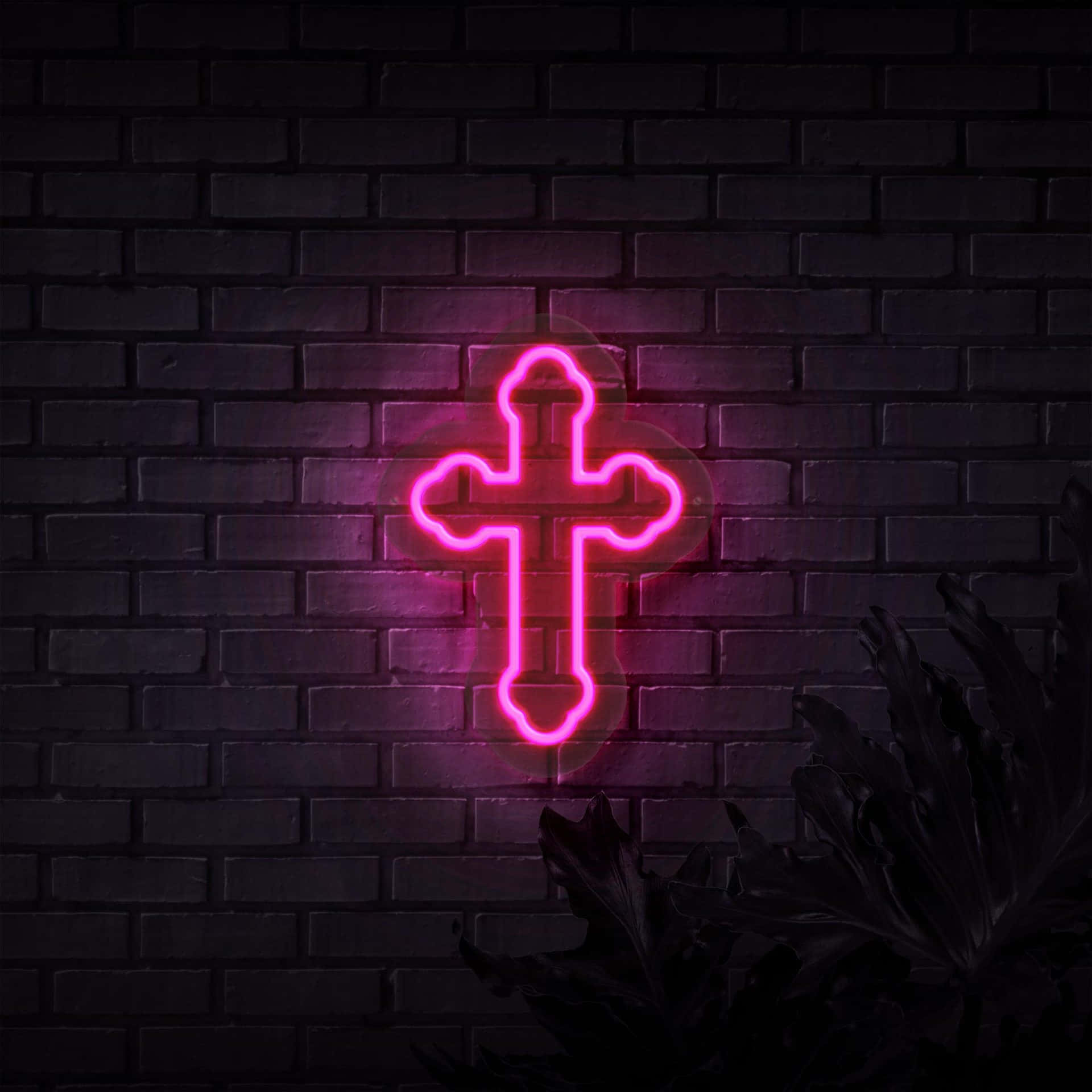 Chữ Thập Neon Hồng Hình nền