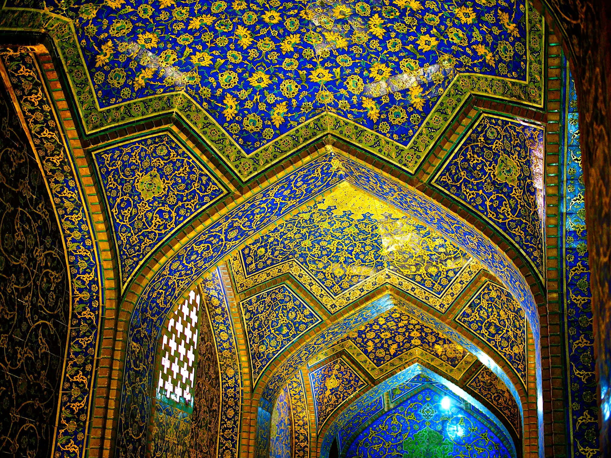 Chú thích: Nhà thờ Hồi giáo Sheikh Lotfollah hùng vĩ ở Isfahan Hình nền