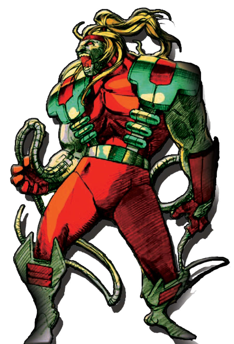 Chú thích: Omega Red, tên phản diện đột biến đầy sức mạnh, đang hành động Hình nền