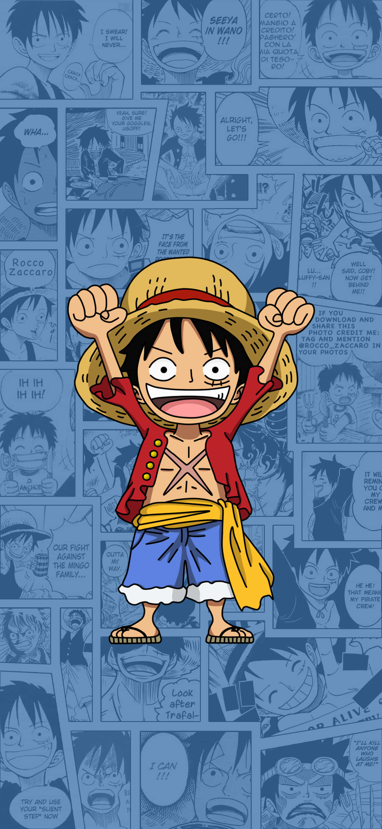 Caption: Powerful Stance of Luffy in Luffy Phone Wallpaper Hình nền