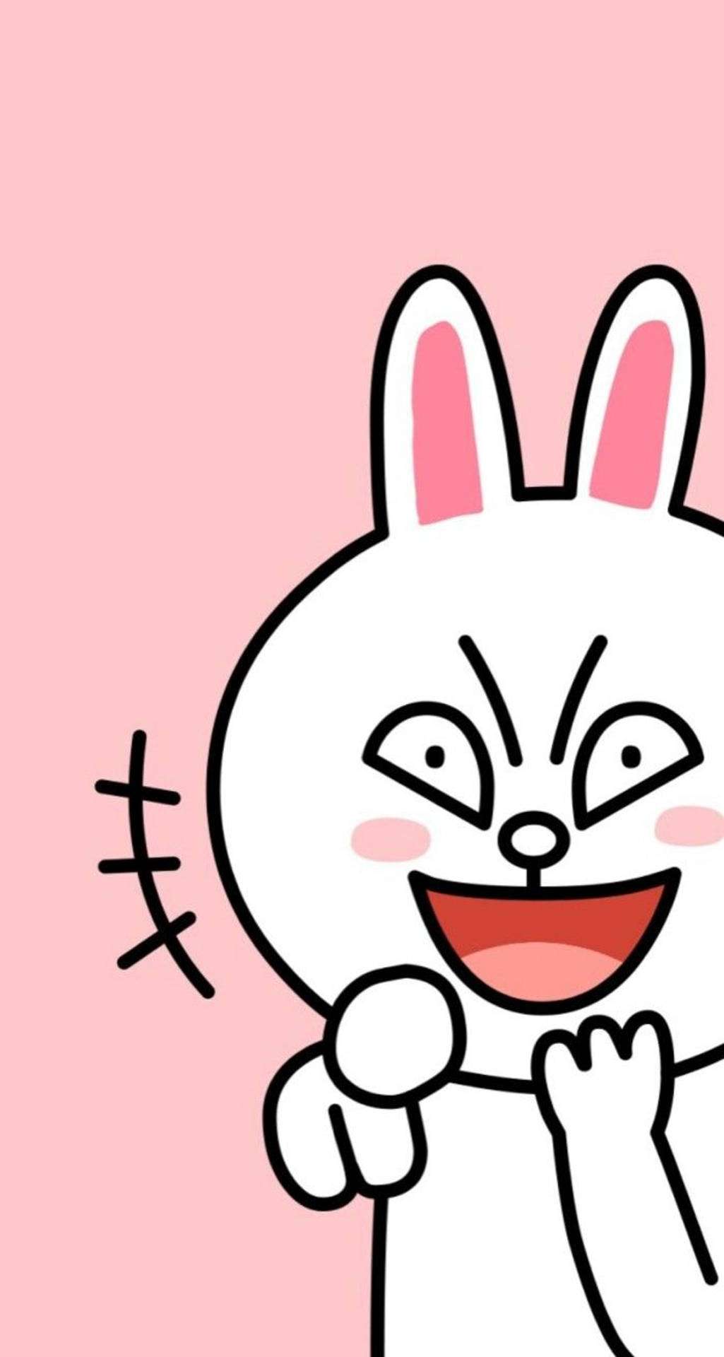 Hình nền chú thỏ Cony cười dễ thương.