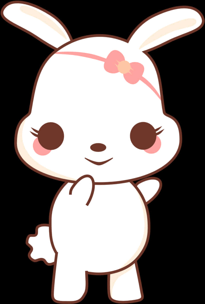 Chú thỏ hoạt hình dễ thương phong cách Kawaii Hình nền