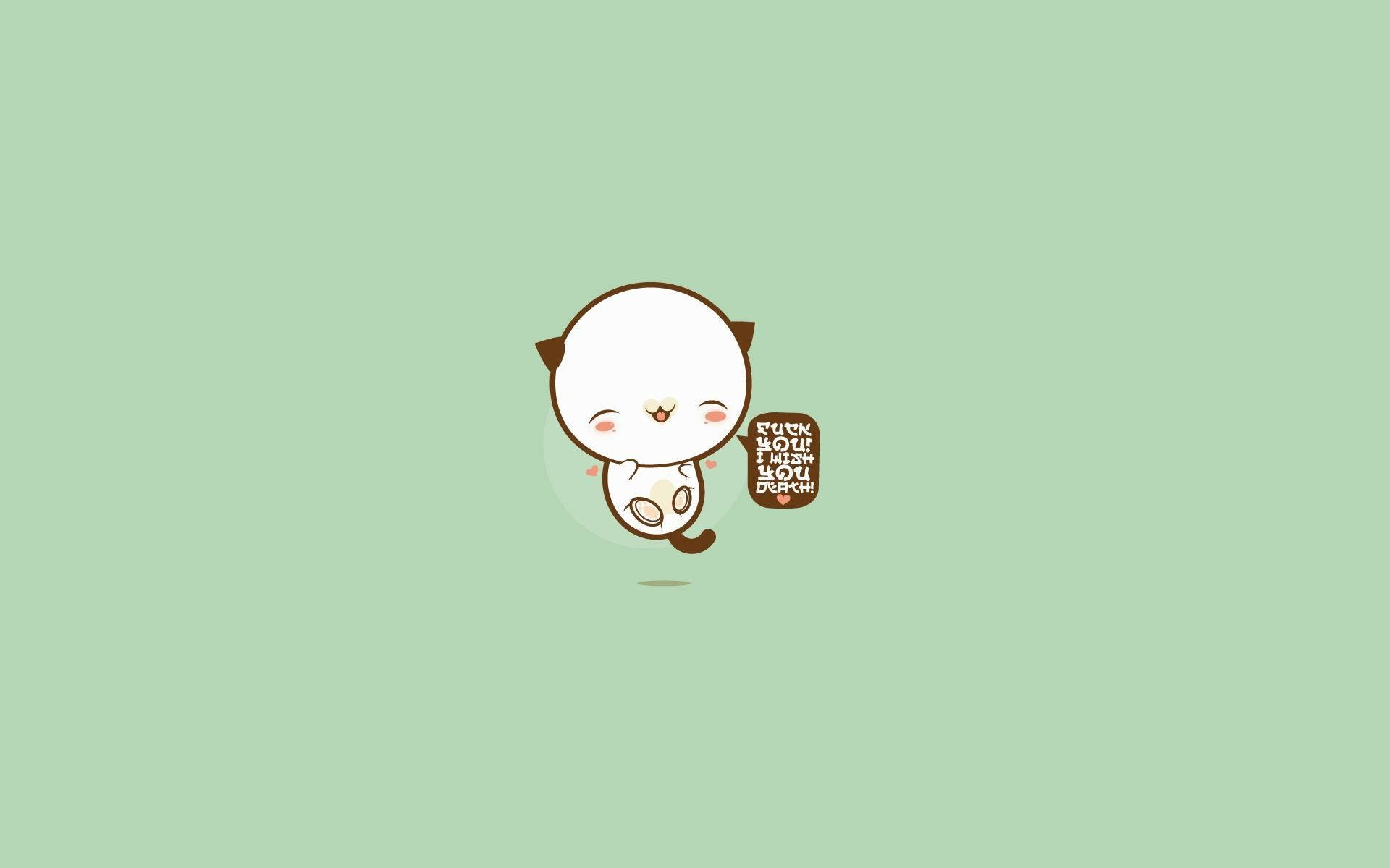 Hình nền kawaii chú thú nhỏ cười khúc khích.