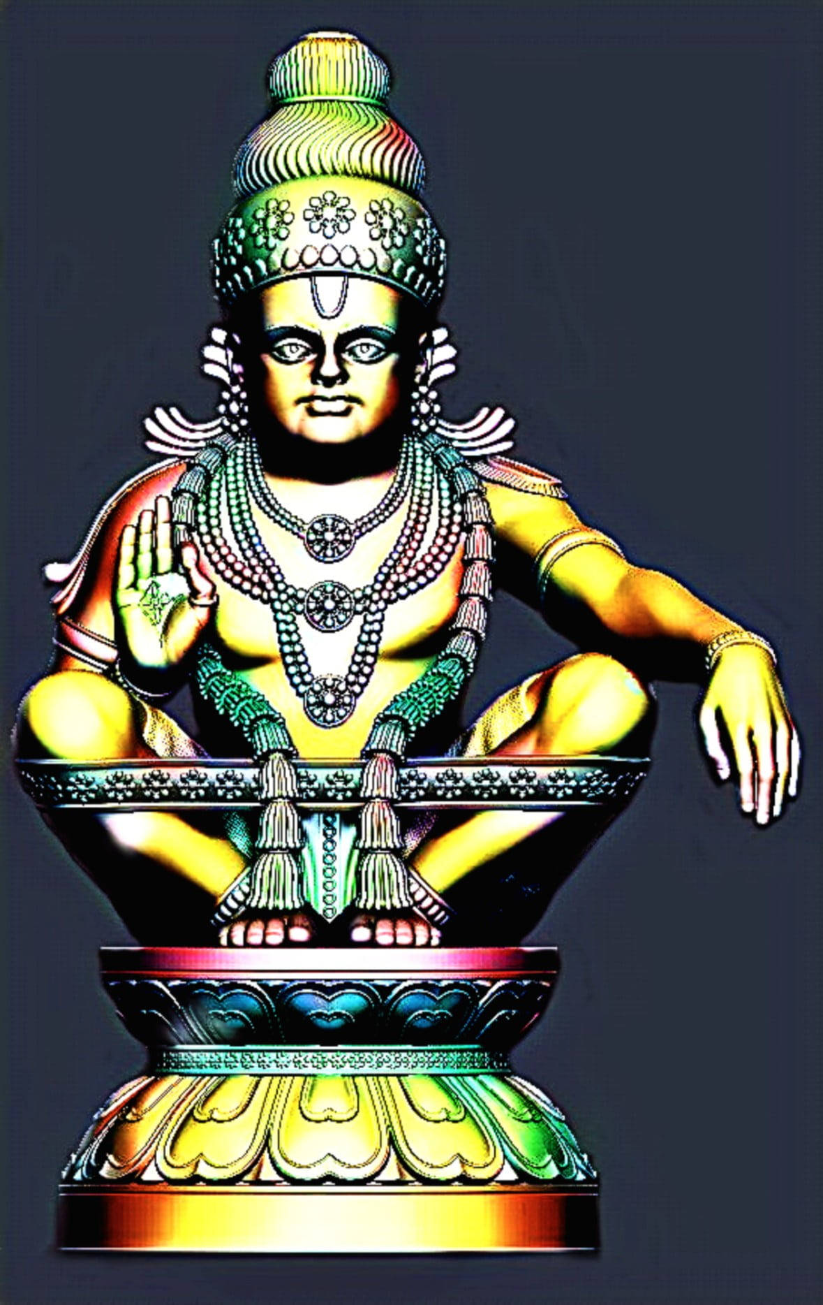 Chúa Ayyappa Trên Nền Xám Hình nền