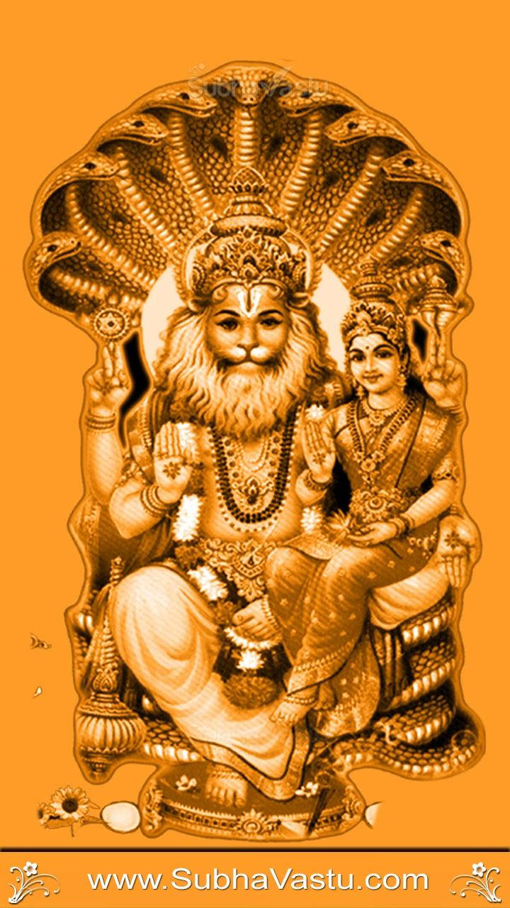 Chúa Narasimha phong cách cam Hình nền